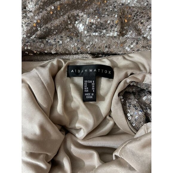 Aidan Mattox Mini Dress Metallic Sparkle Sequins Party Cocktail 6 - Picture 9 of 9